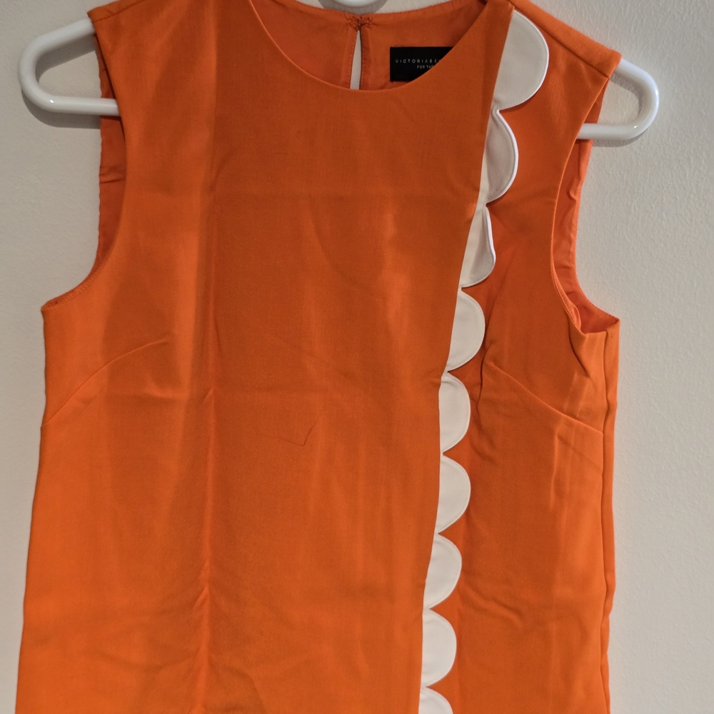 Victoria Beckham for Target Orange Blouse with White Scallop Accent